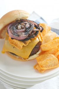Cheddar Portabella Burgers via JennySheaRawn.com