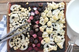 Sheet Pan Roasted Veggies & Tofu via JennySheaRawn.com