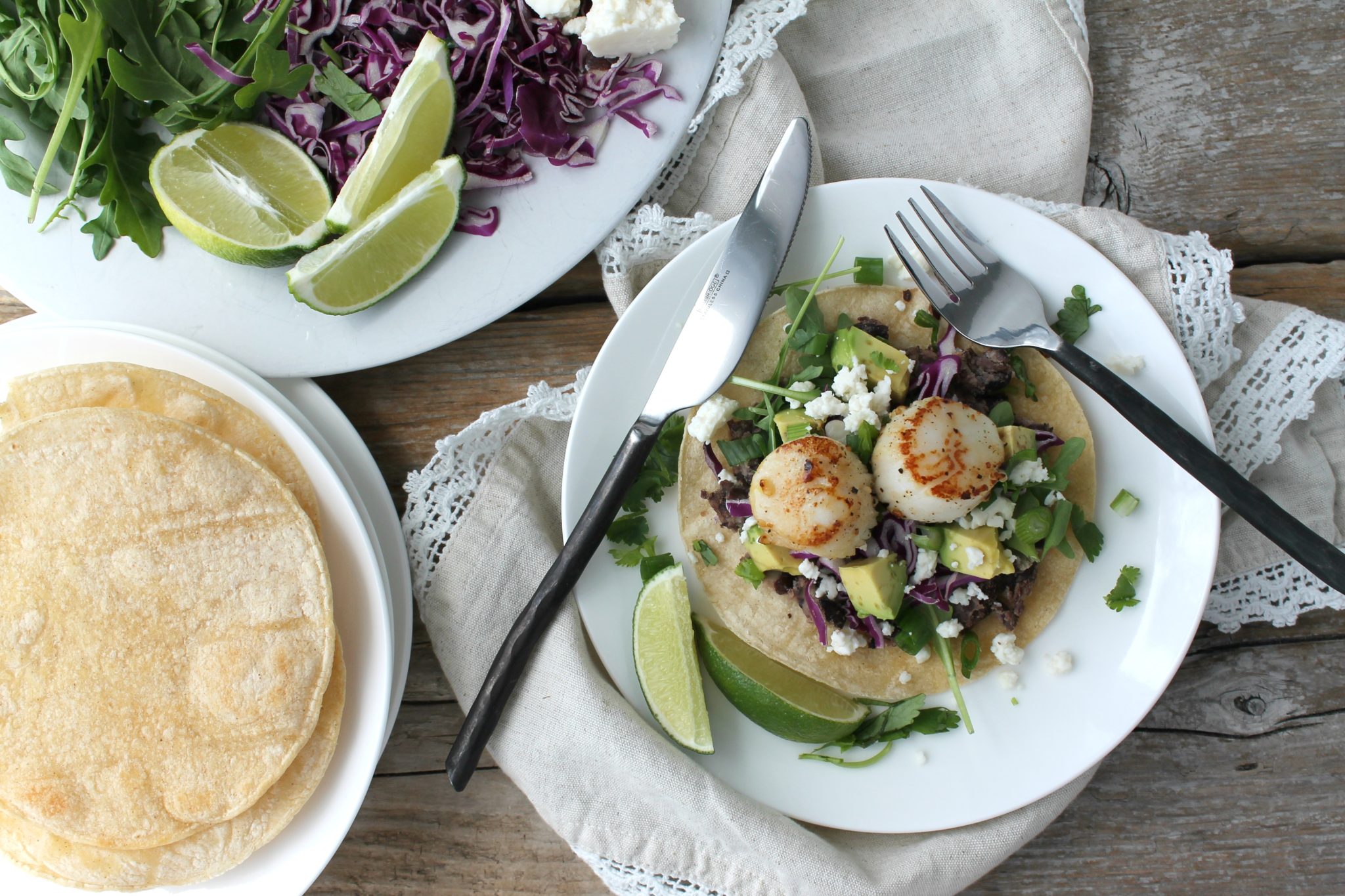 Seared Scallop Tostadas via JennySheaRawn.com