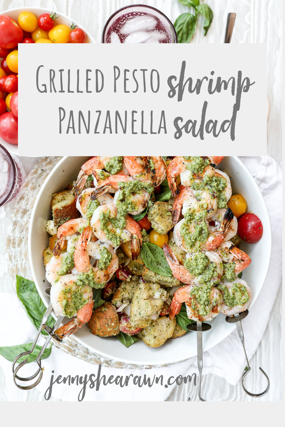 A PIN for grilled pesto shrimp pananella salad