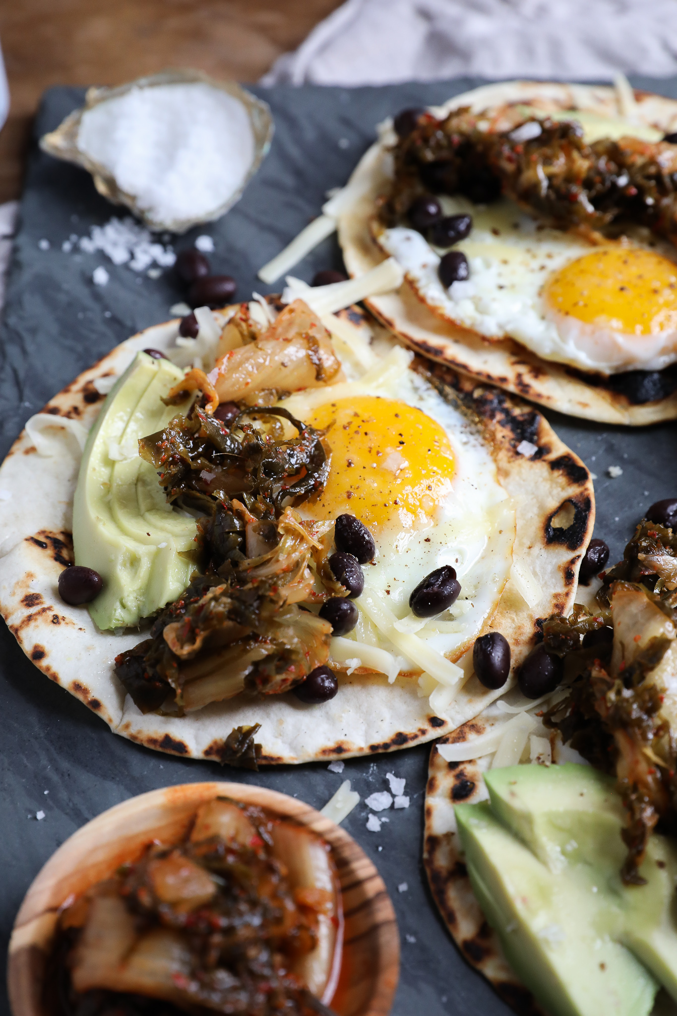 An image of breakfast tacos with sea-chi